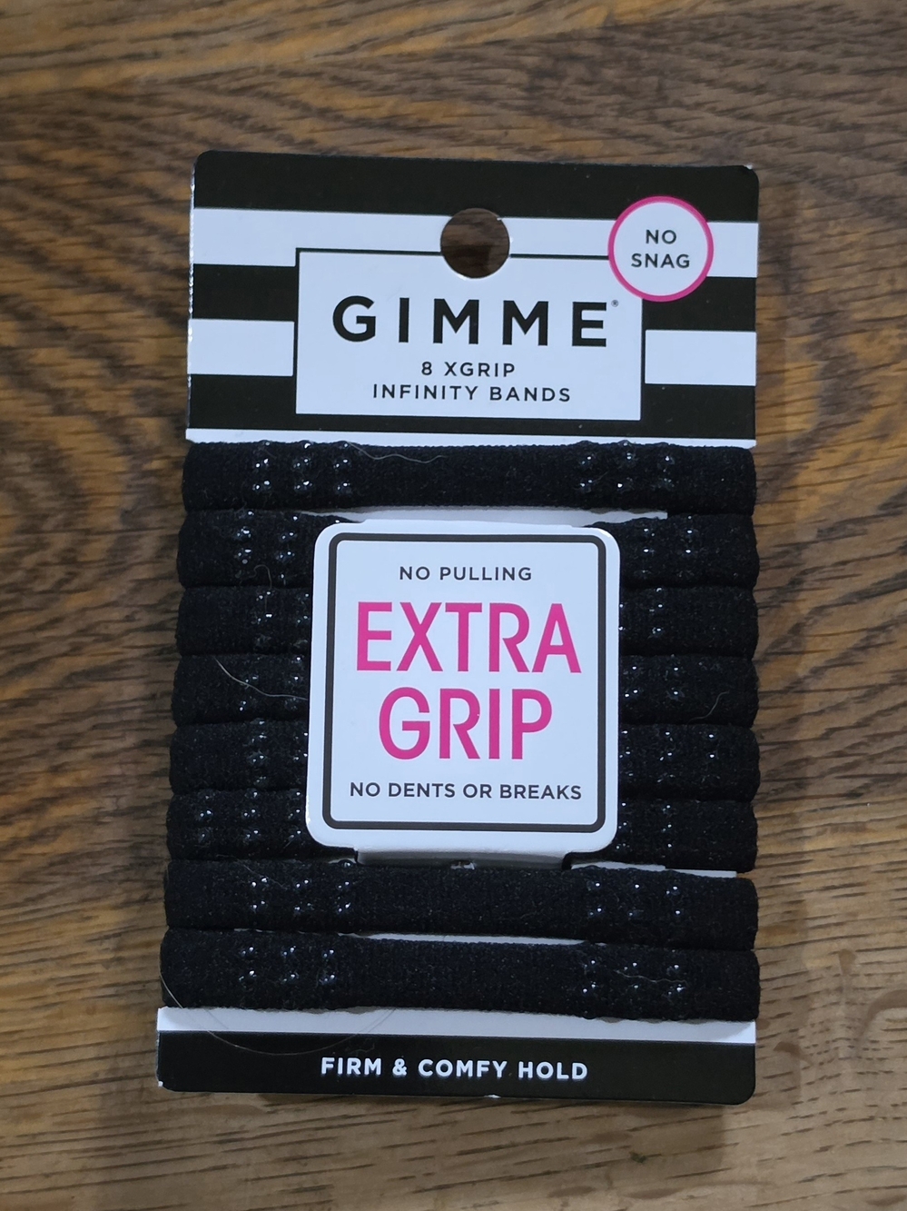 Gimme Beauty Extra Grip Infinity Hair Bands - Black (8 Pack) BNIB